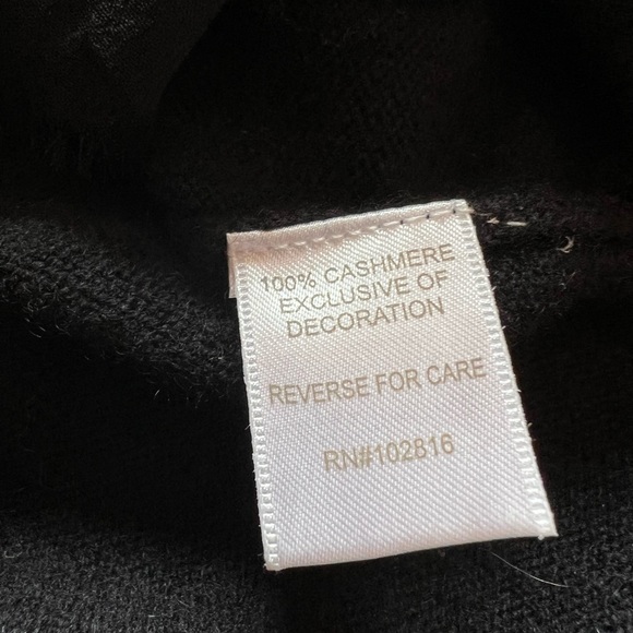 Garnet Hill Cashmere with silk shirttail black S - Picture 8 of 8